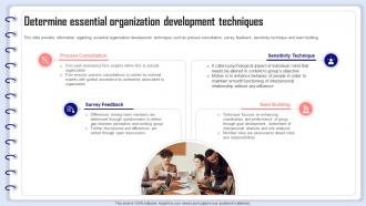 Organizational Behavior Management Determine Essential Organization Development Techniques