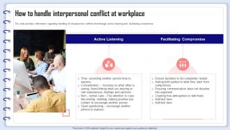 Organizational Behavior Management How To Handle Interpersonal Conflict At Workplace