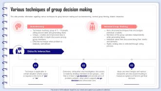 Organizational Behavior Management Various Techniques Of Group Decision Making