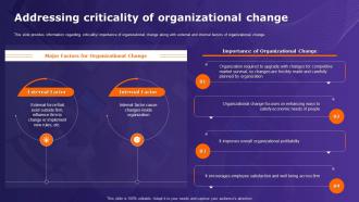 Organizational Behavior Theory Addressing Criticality Of Organizational Change