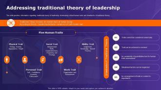 Organizational Behavior Theory Addressing Traditional Theory Of Leadership