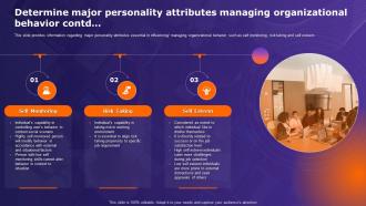 Organizational Behavior Theory Determine Major Personality Attributes Managing Organizational Professionally Idea