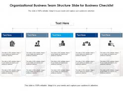 Organizational business team structure slide for business checklist infographic template