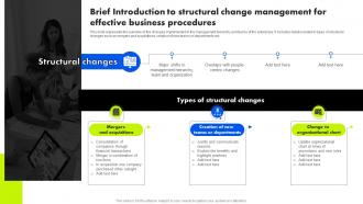 Organizational Change Management Brief Introduction To Structural Change Management