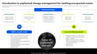 Organizational Change Management Introduction To Unplanned Change Management For Tackling