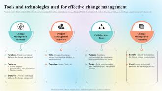 Organizational Change Management Overview Tools And Technologies Used CM SS