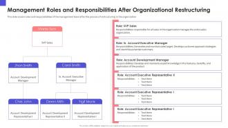 Organizational chart and business model restructuring management roles and responsibilities