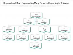 Organizational chart representing many personnel reporting to 1 manger