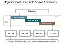 Organizational chart with arrows and boxes