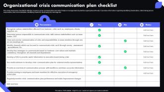 Organizational Crisis Communication Plan Checklist