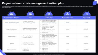 Organizational Crisis Management Action Plan