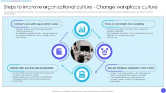 Organizational Culture And Change Steps To Improve Organizational Culture Change CM SS