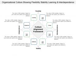 Organizational culture showing flexibility stability learning and interdependence