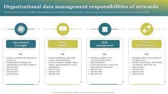 Organizational Data Management Responsibilities Of Stewards