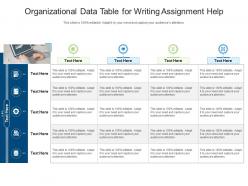 Organizational data table for writing assignment help infographic template