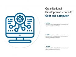 Organizational development icon with gear and computer