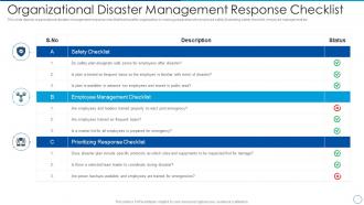Organizational disaster management response checklist
