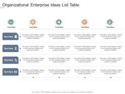 Organizational Enterprise Ideas List Table Infographic Template