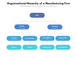 Organizational hierarchy of a manufacturing firm