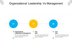 Organizational leadership vs management ppt powerpoint presentation model diagrams cpb