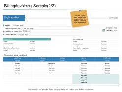 Organizational management billing invoicing sample description ppt visual layouts