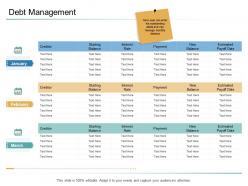 Organizational management debt management ppt powerpoint ideas icons