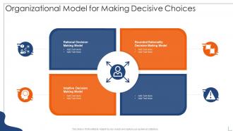 Organizational model for making decisive choices