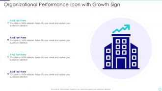 Organizational Performance Icon With Growth Sign