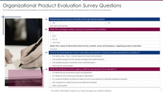 Organizational Product Evaluation Survey Questions
