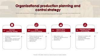 Organizational Production Planning And Control Strategy