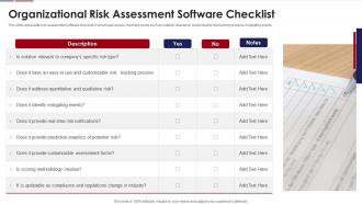 Organizational Risk Assessment Software Checklist