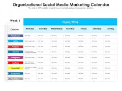 Organizational social media marketing calendar