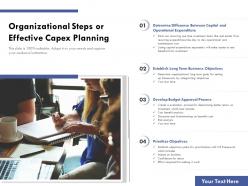 Organizational steps for effective capex planning