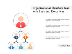 Organizational structure icon with boss and executives