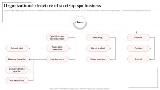 Organizational Structure Of Start Up Spa Business Spa Salon Business Plan BP SS