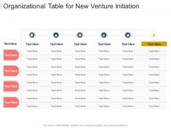 Organizational table for new venture initiation infographic template
