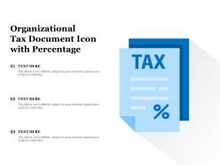 Organizational tax document icon with percentage