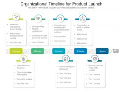 Organizational timeline for product launch
