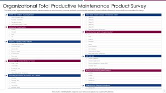 Organizational Total Productive Maintenance Product Survey