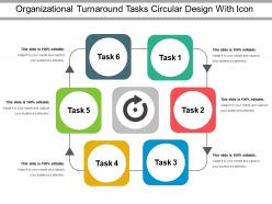 Organizational turnaround tasks circular design with icon