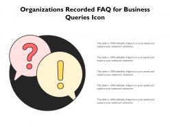 Organizations recorded faq for business queries icon