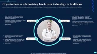 Organizations Revolutionizing Blockchain Technology Transforming Healthcare BCT SS