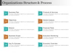 Organizations structure and process ppt background designs