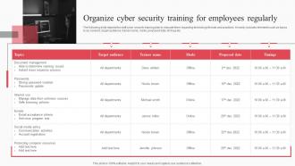 Organize Cyber Security Training For Employees Regularly Cyber Attack Risks Mitigation