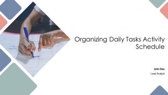 Organizing Daily Tasks Activity Schedule PPT Outline AT