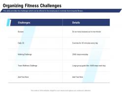 Organizing fitness challenges team wellness ppt powerpoint inspiration