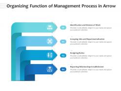 Organizing Function Of Management Process In Arrow