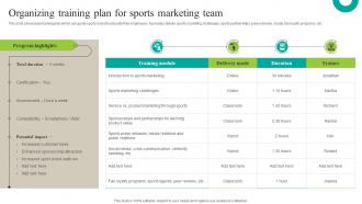 Organizing Training Plan For Sports Increasing Brand Outreach Marketing Campaigns MKT SS V