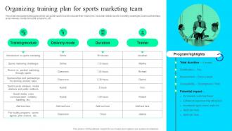 Organizing Training Plan For Sports Offline And Digital Promotion Techniques MKT SS V