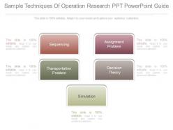 Original sample techniques of operation research ppt powerpoint guide